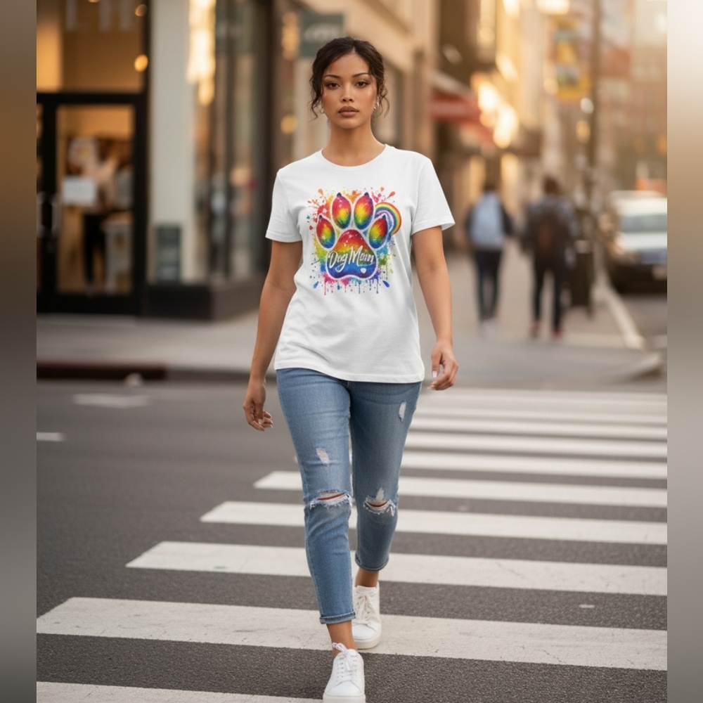 Vibrant Paw Print Women's Tee